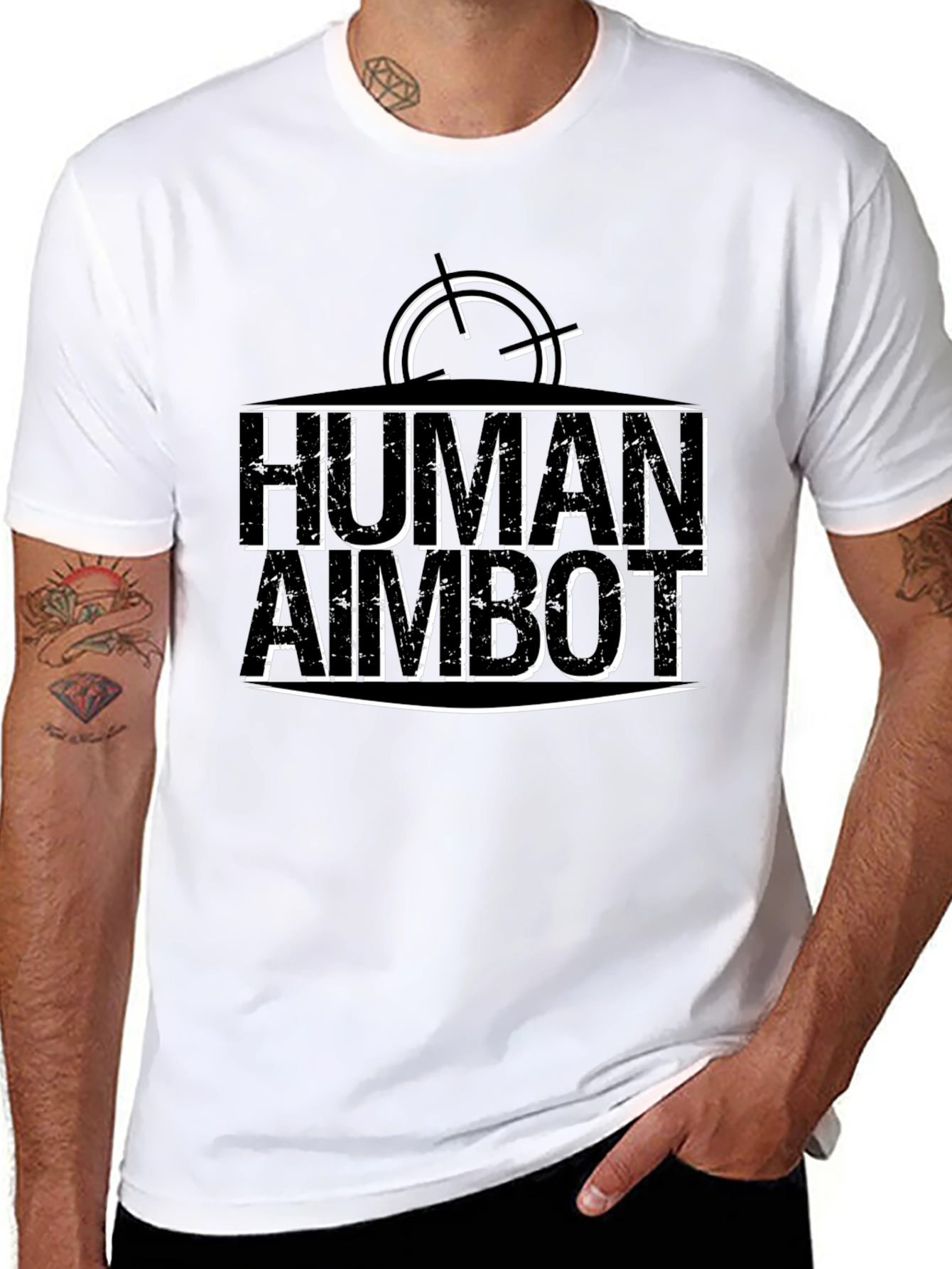 Human Aimbot T-Shirt Funny Gamer Tee
