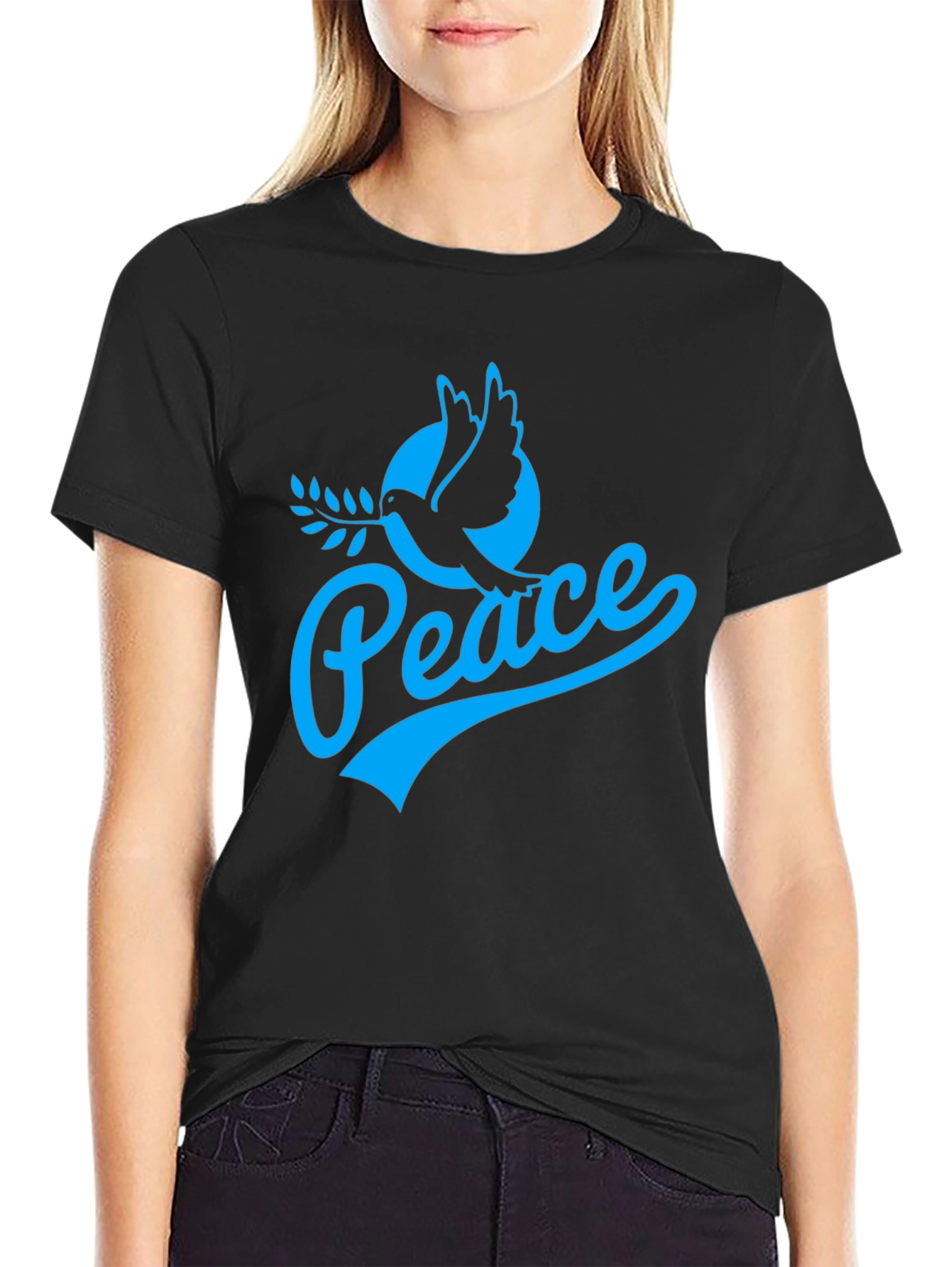 Peace Dove Graphic T-Shirt - Black