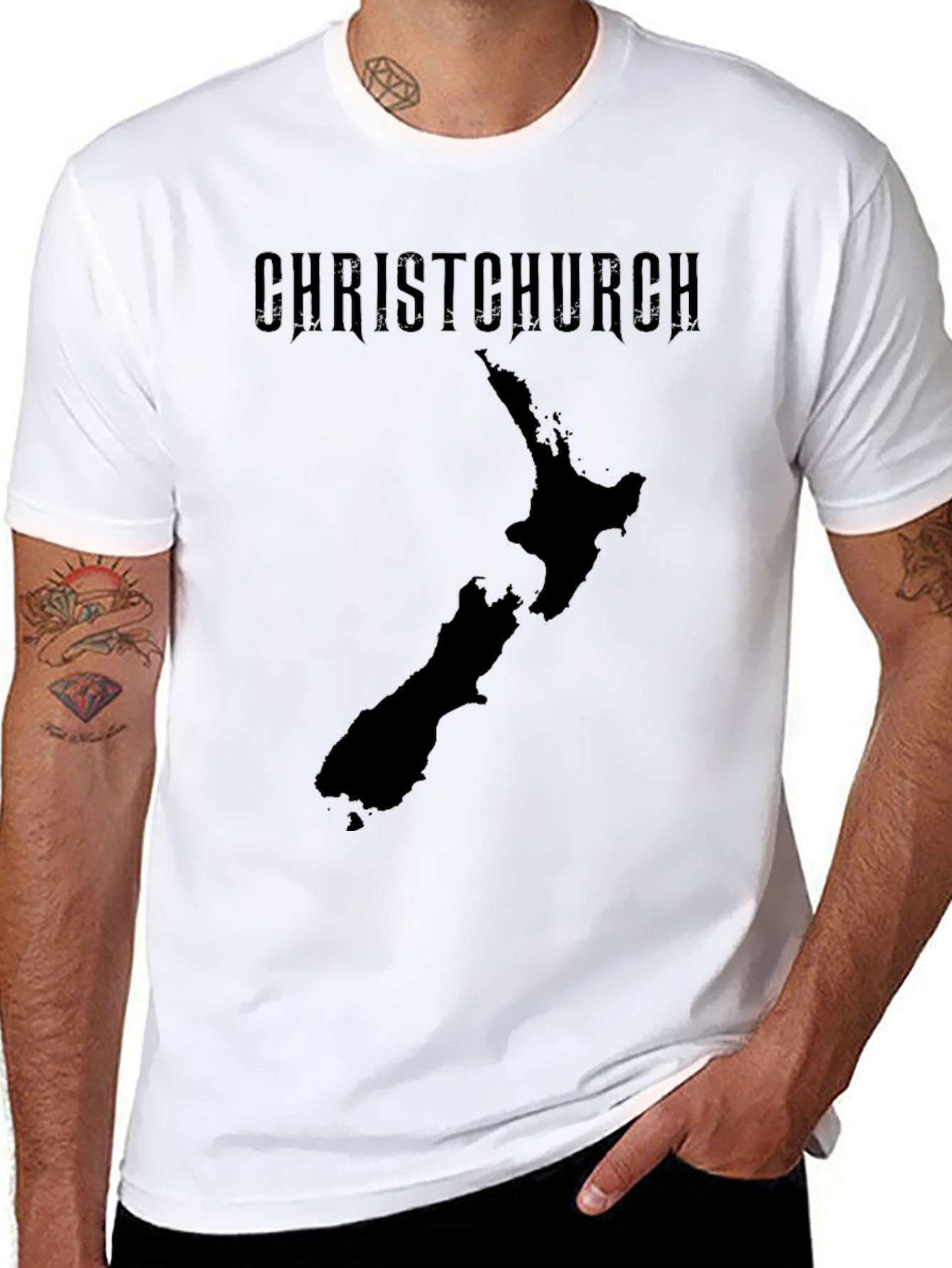 Christchurch New Zealand Map Graphic Tee