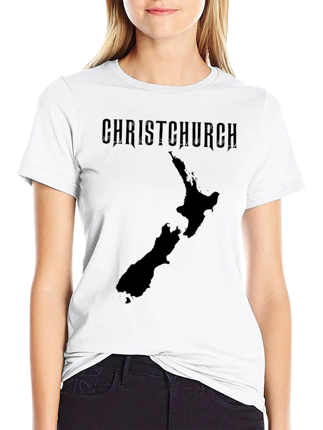 Christchurch New Zealand Map Graphic Tee