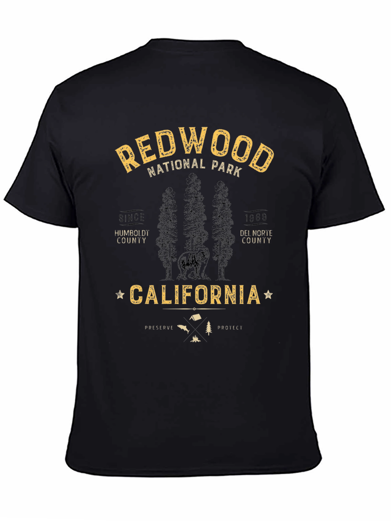 Redwood National Park Black T-Shirt