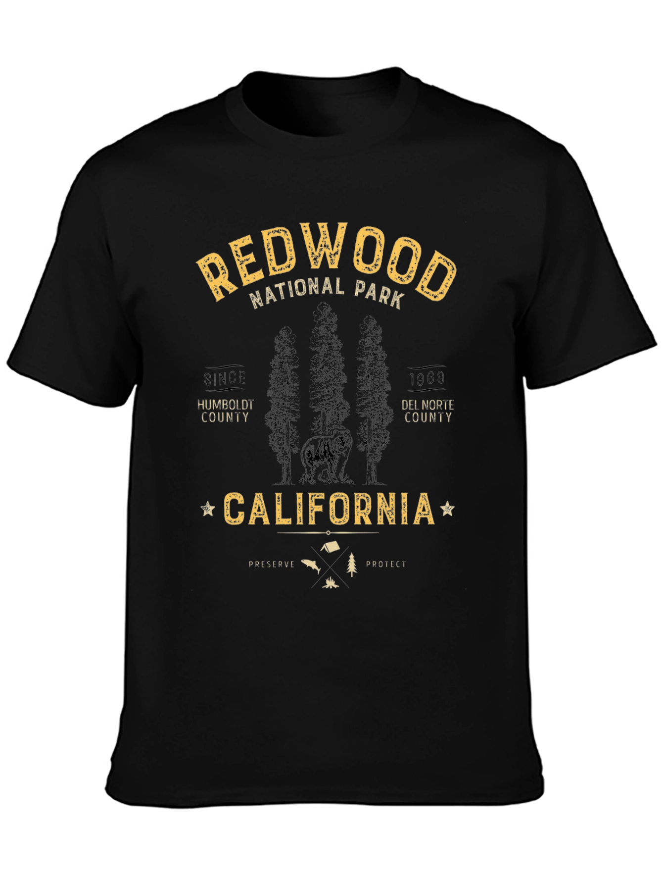Redwood National Park Black T-Shirt