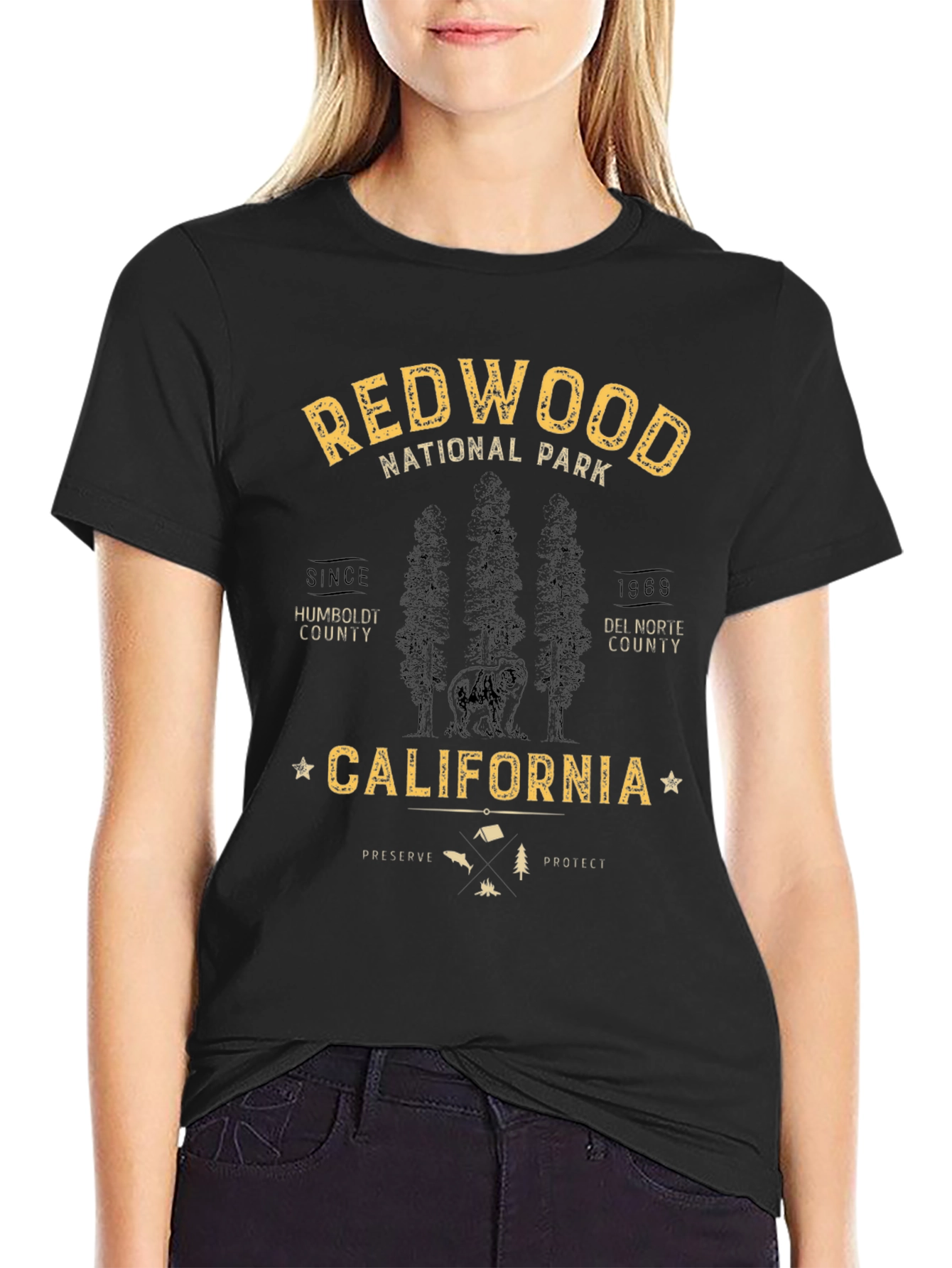 Redwood National Park Black T-Shirt