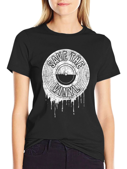 Save The Vinyl Graphic T-Shirt - Black