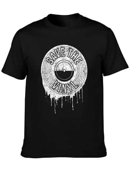 Save The Vinyl Graphic T-Shirt - Black