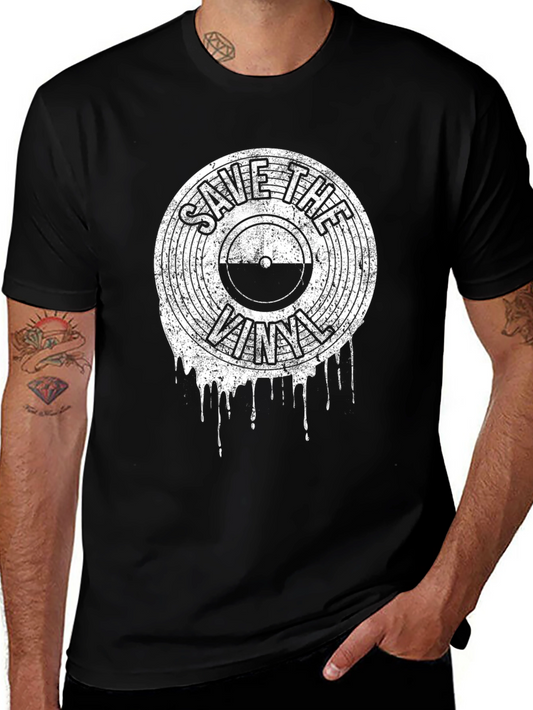 Save The Vinyl Graphic T-Shirt - Black