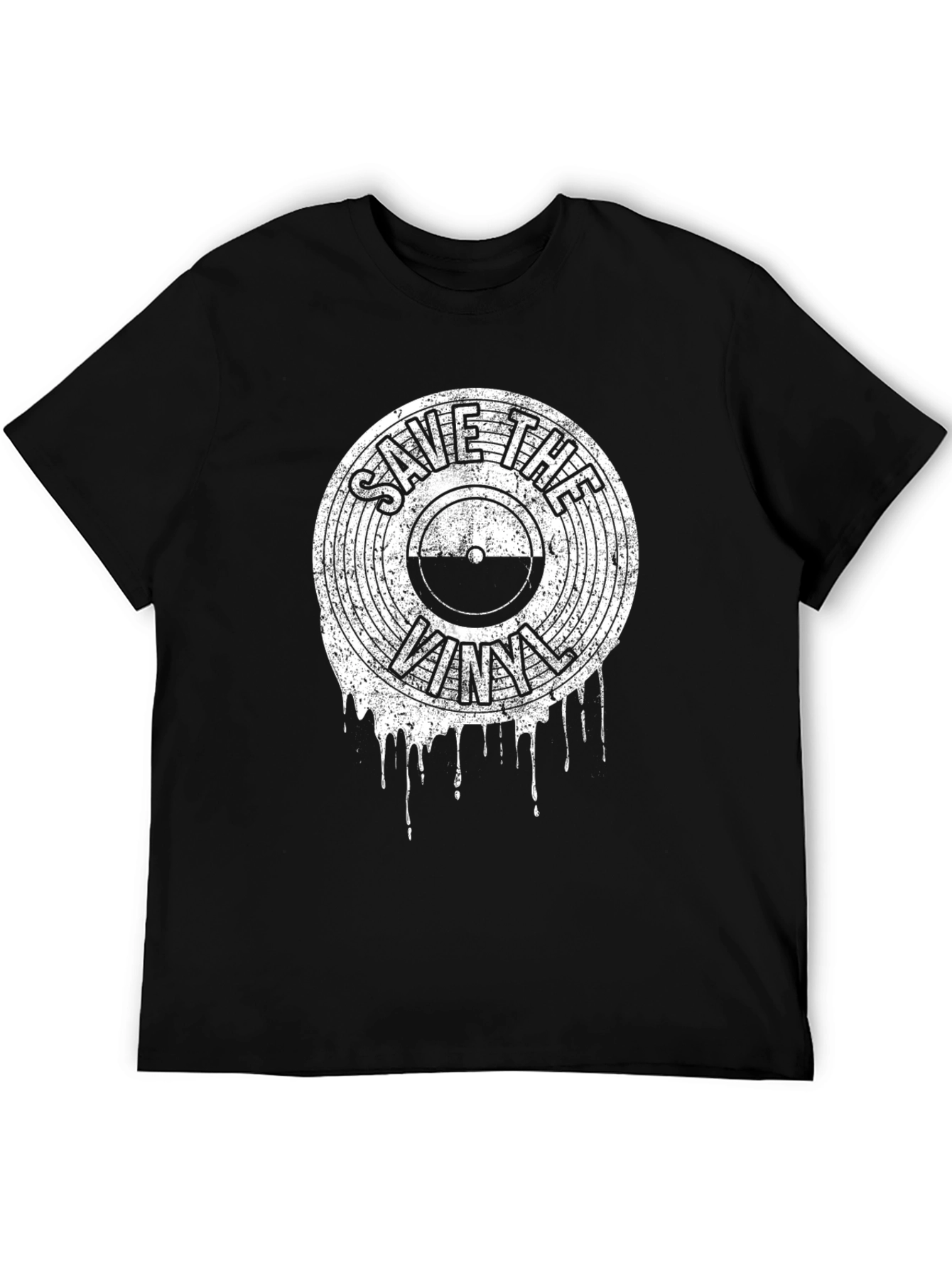 Save The Vinyl Graphic T-Shirt - Black