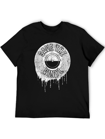 Save The Vinyl Graphic T-Shirt - Black