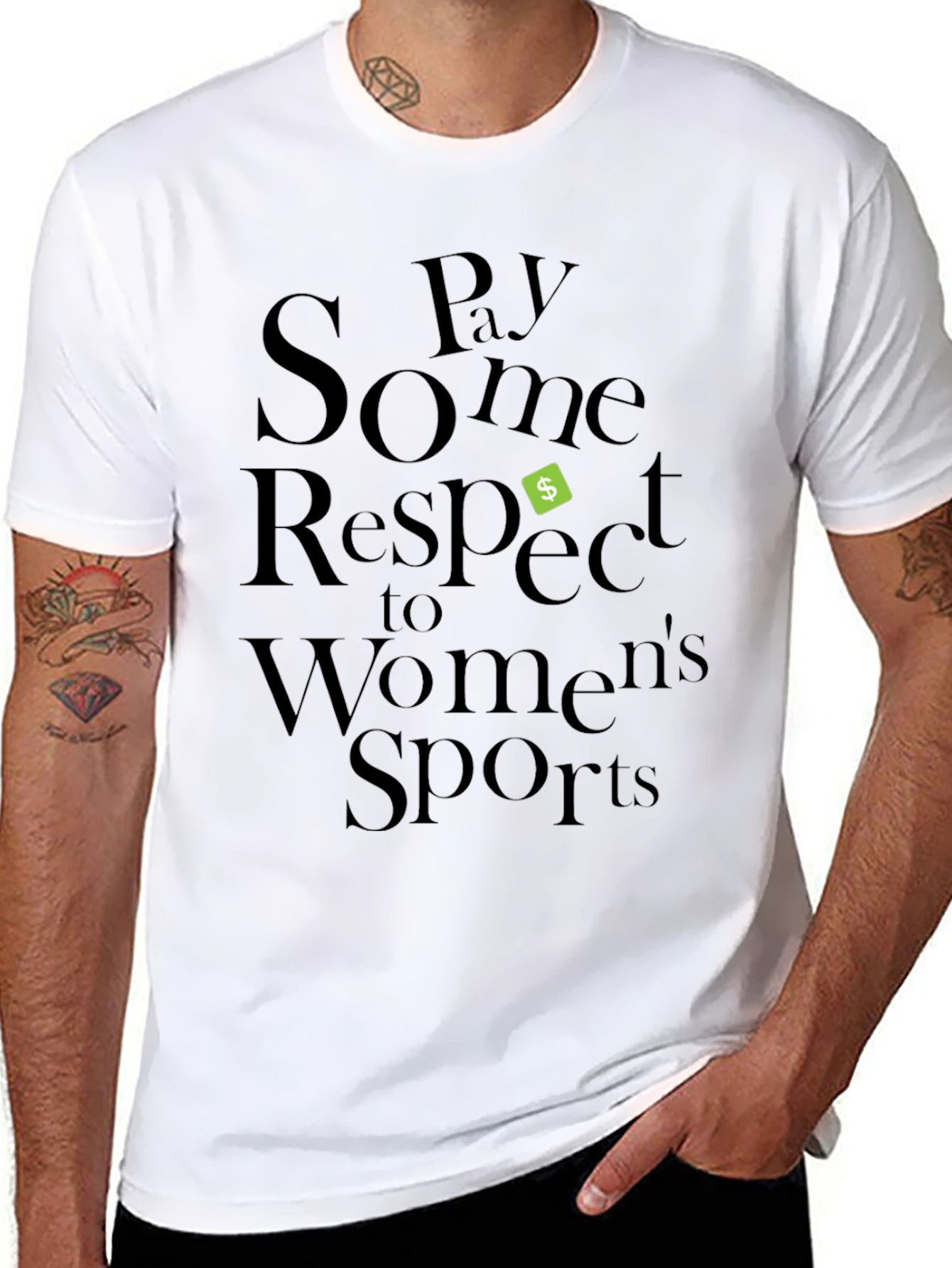 Pay Some Respect to Womens Sports Black T-Shirt