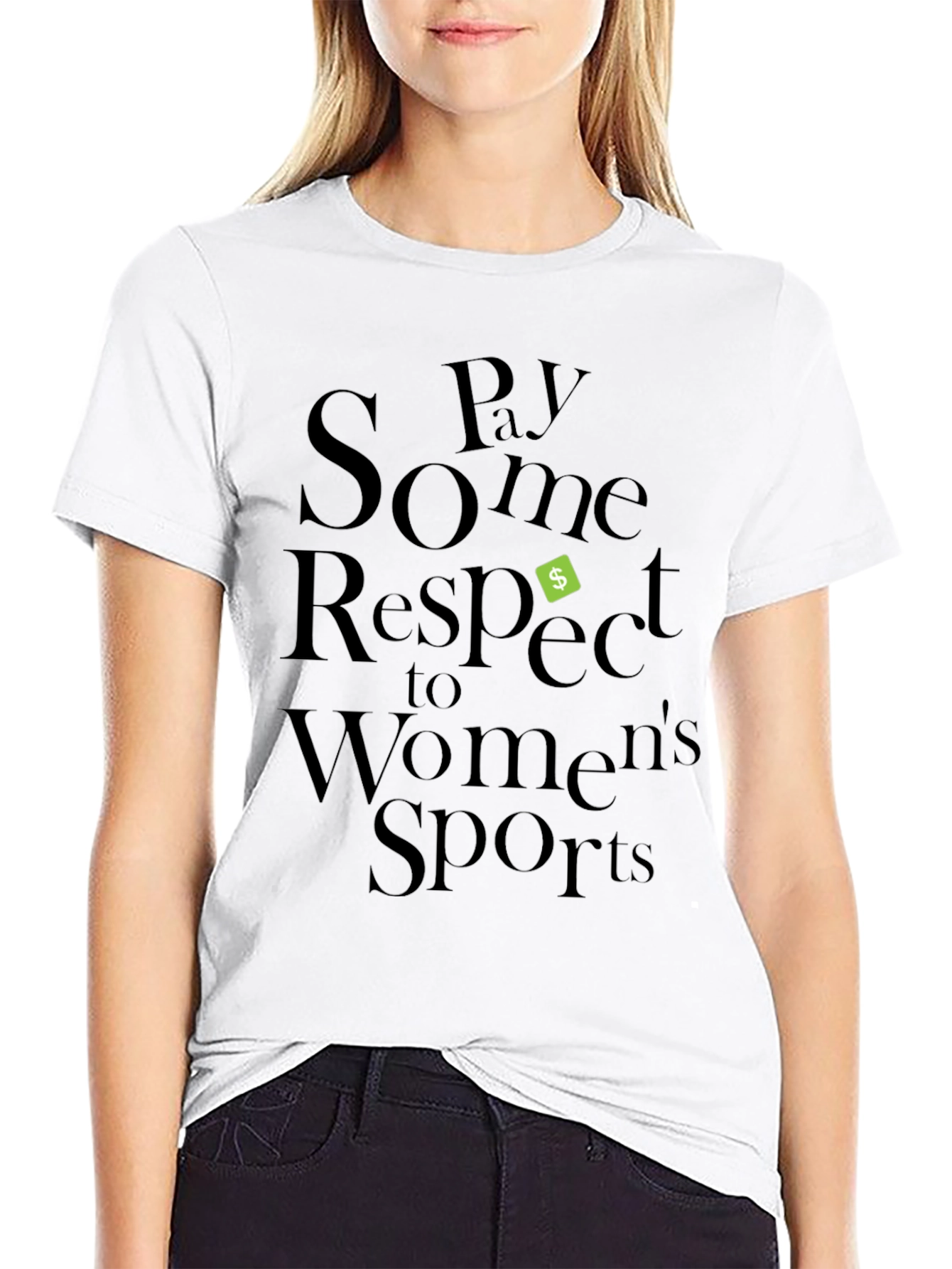 Pay Some Respect to Womens Sports Black T-Shirt