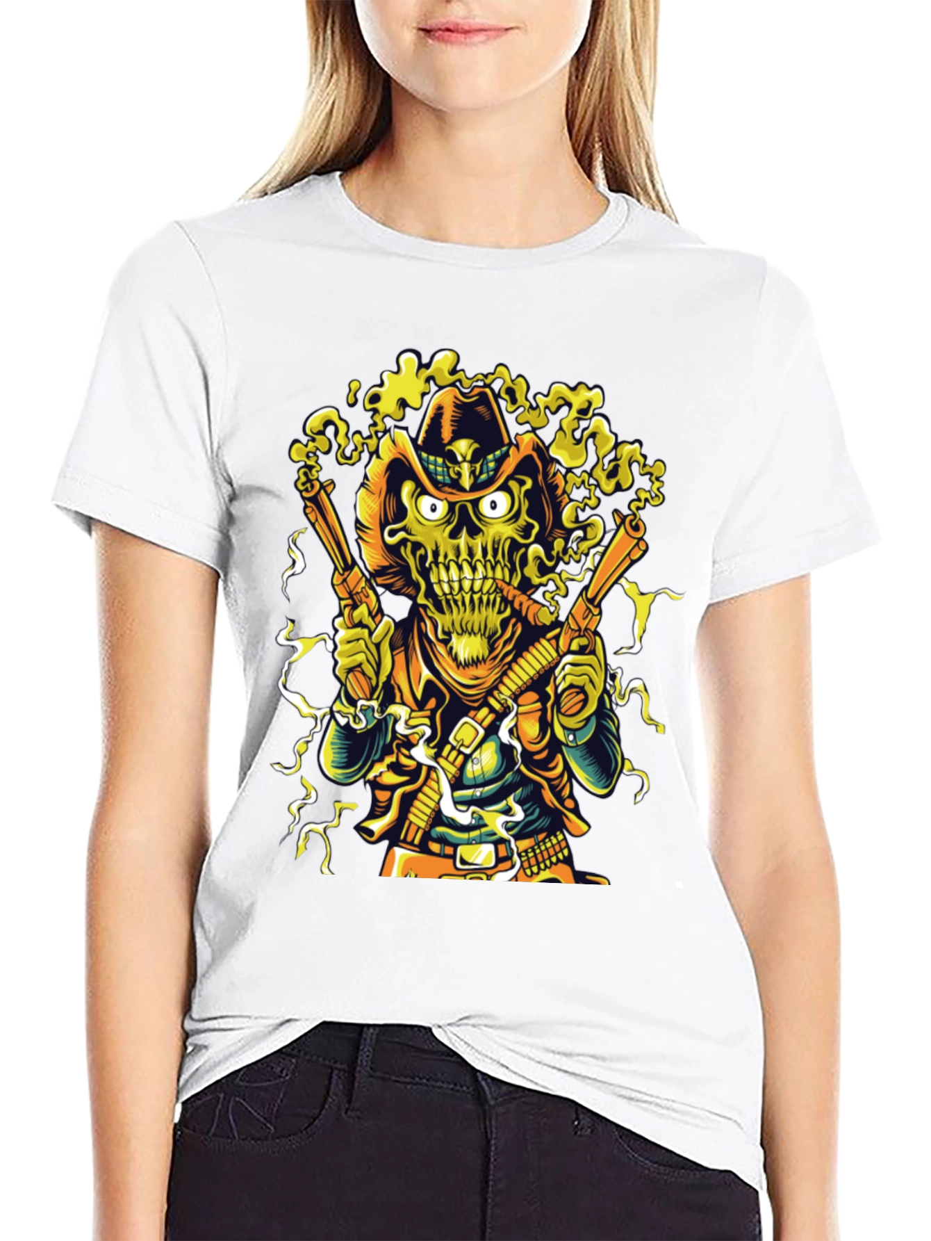 Cowboy Skeleton Graphic T-Shirt