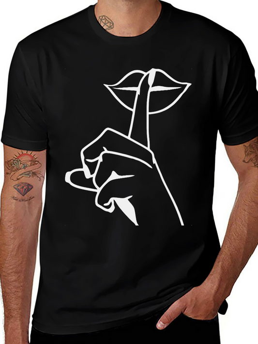 Shhh! Graphic Tee - Stylish Black T-Shirt