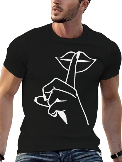 Shhh! Graphic Tee - Stylish Black T-Shirt