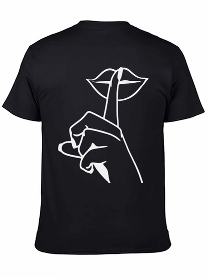 Shhh! Graphic Tee - Stylish Black T-Shirt