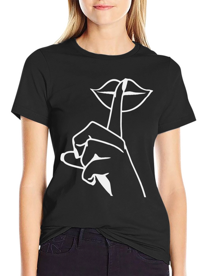 Shhh! Graphic Tee - Stylish Black T-Shirt