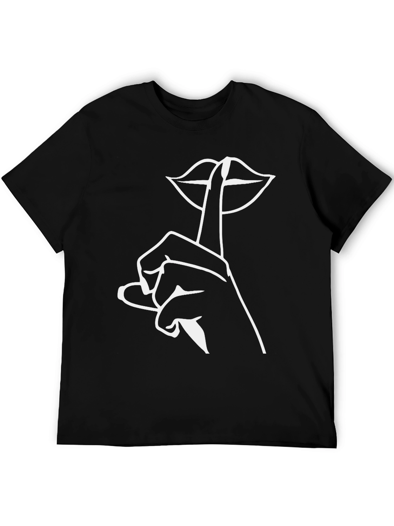 Shhh! Graphic Tee - Stylish Black T-Shirt