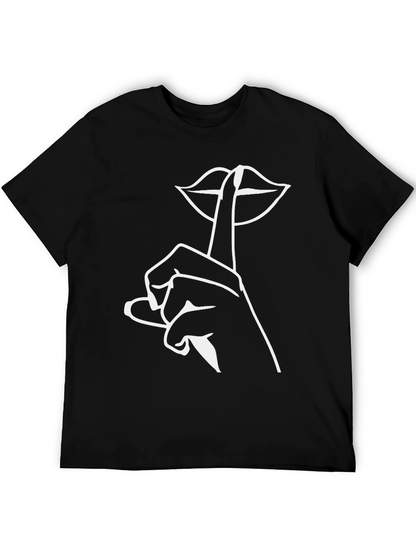 Shhh! Graphic Tee - Stylish Black T-Shirt