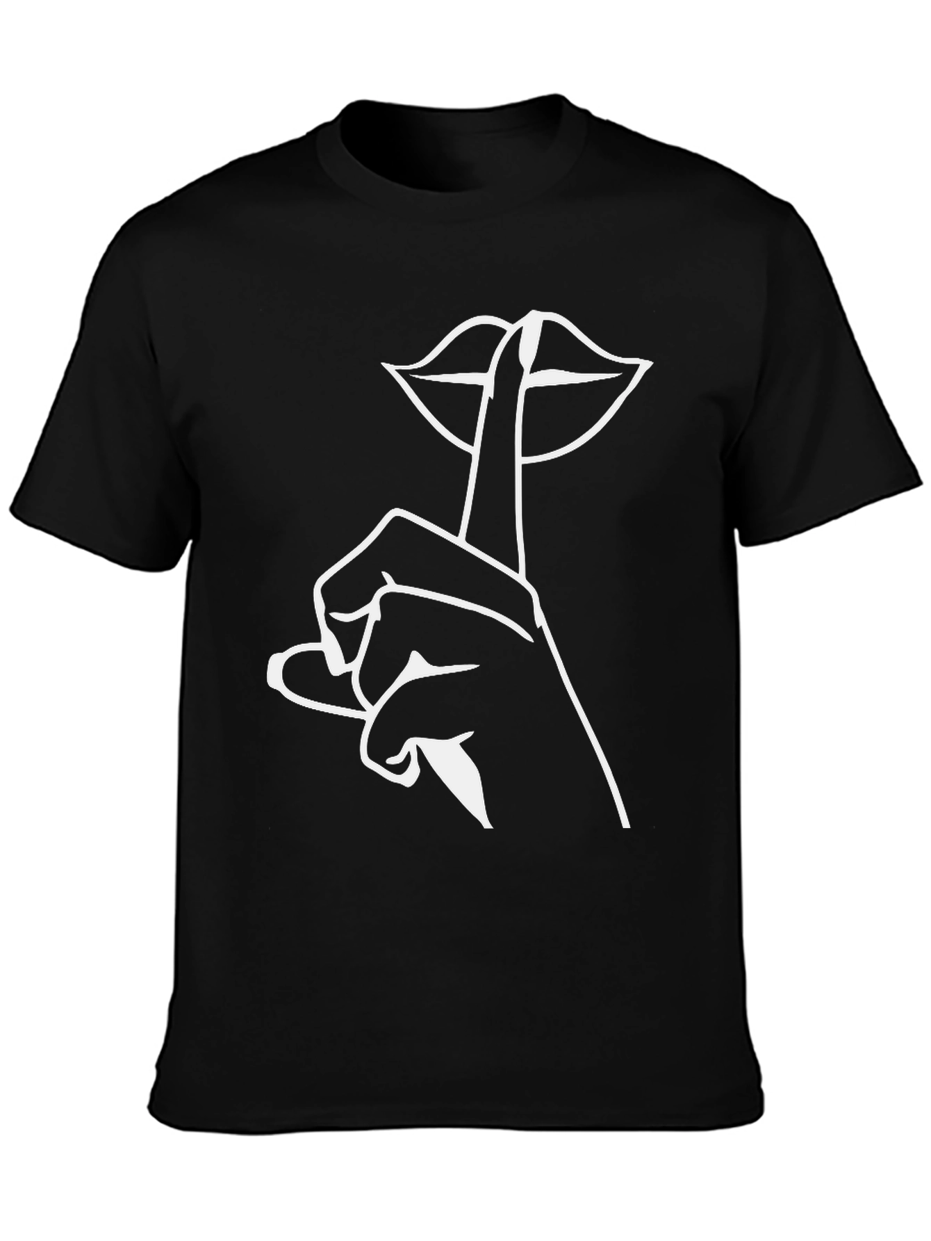Shhh! Graphic Tee - Stylish Black T-Shirt