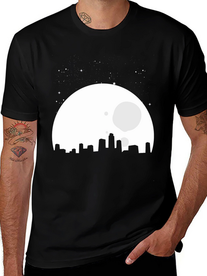 City Moon Graphic T-Shirt - Black