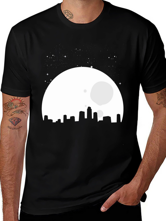 City Moon Graphic T-Shirt - Black