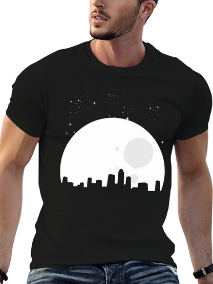 City Moon Graphic T-Shirt - Black