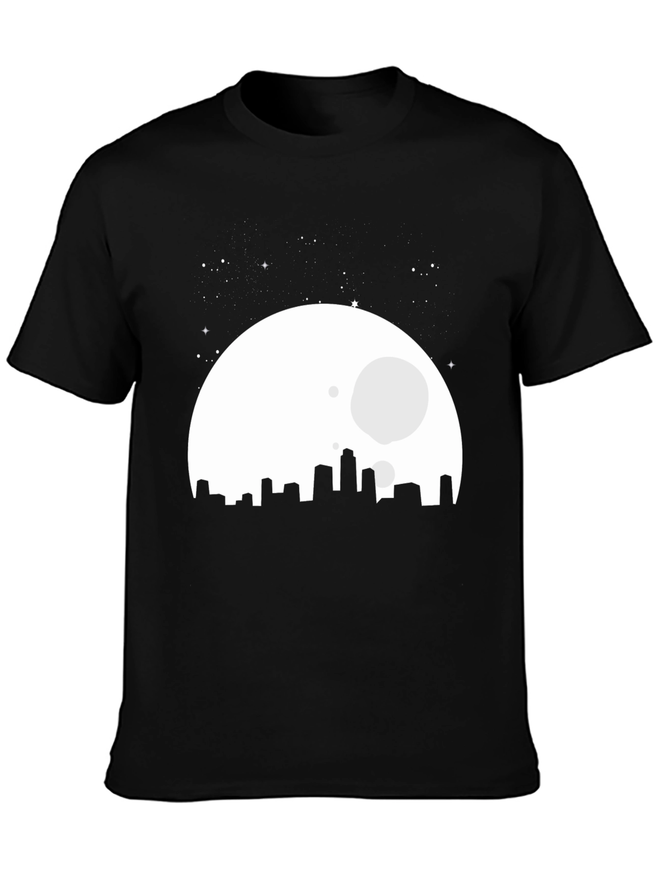 City Moon Graphic T-Shirt - Black