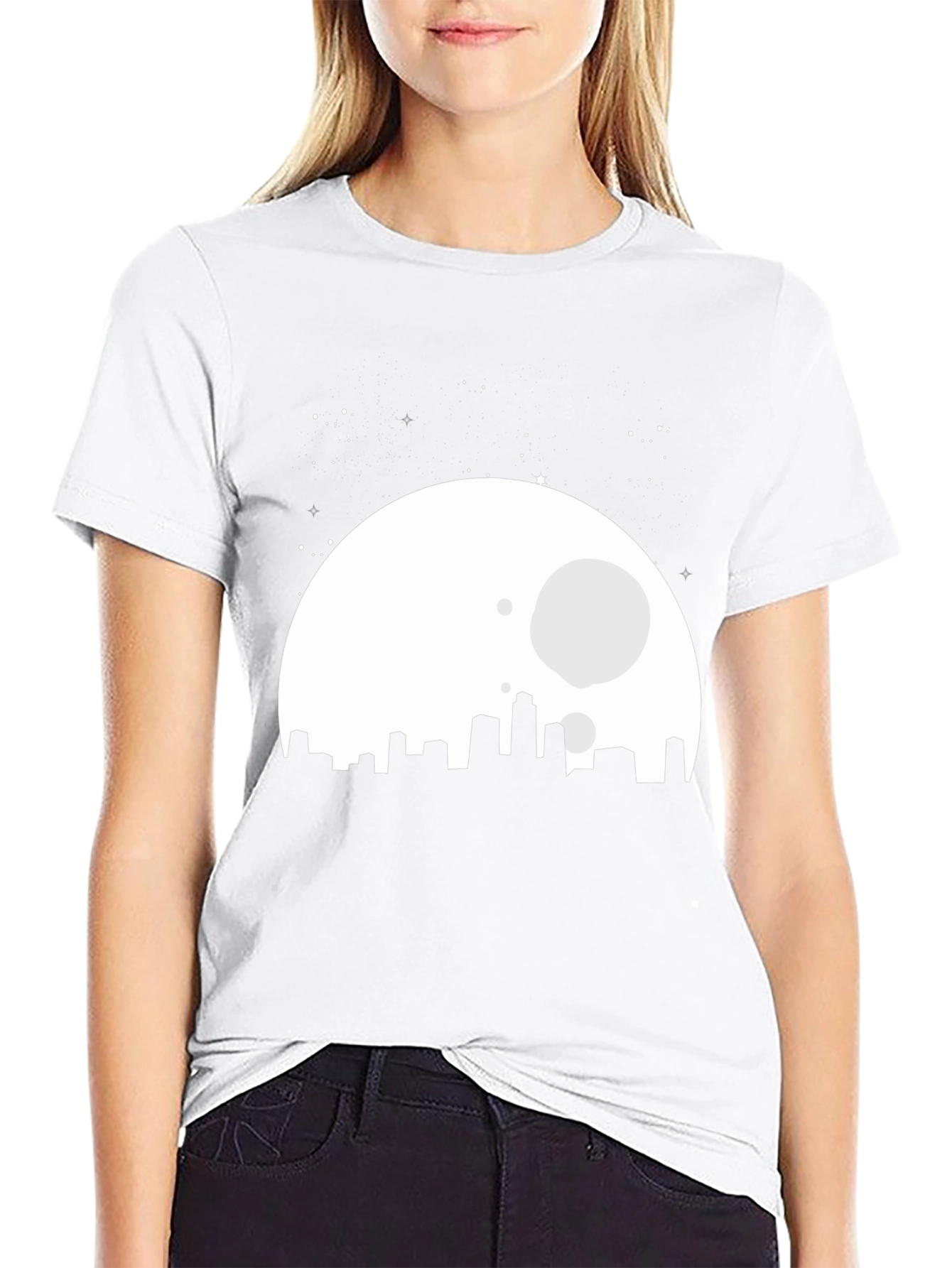 City Moon Graphic T-Shirt - Black