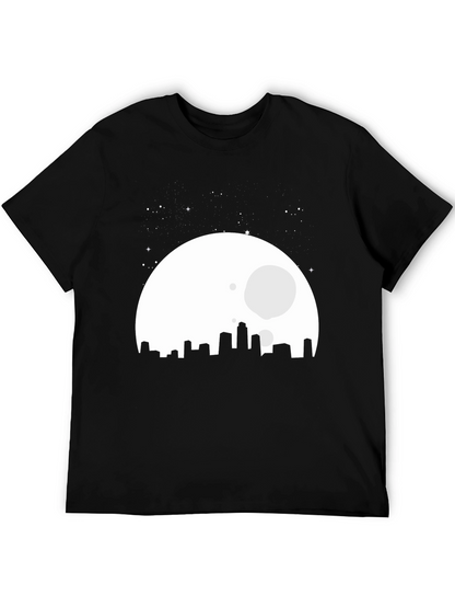 City Moon Graphic T-Shirt - Black