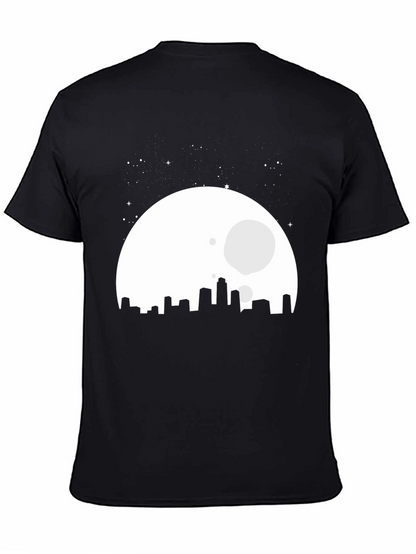 City Moon Graphic T-Shirt - Black