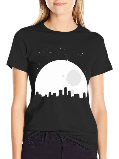 City Moon Graphic T-Shirt - Black