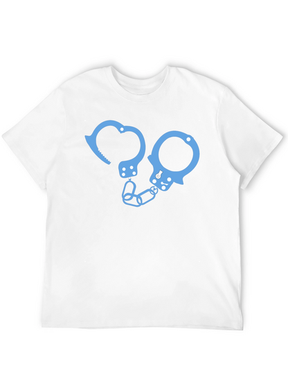 Novelty Handcuff Graphic T-Shirt - Black