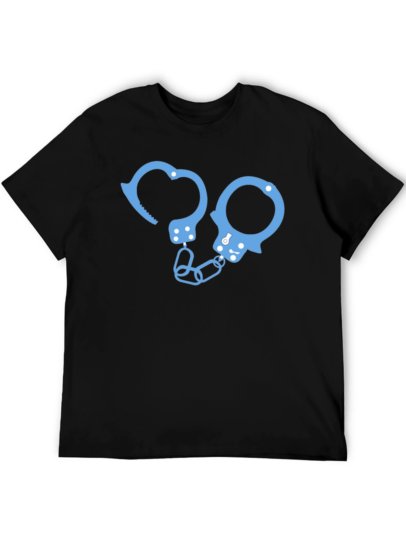 Novelty Handcuff Graphic T-Shirt - Black