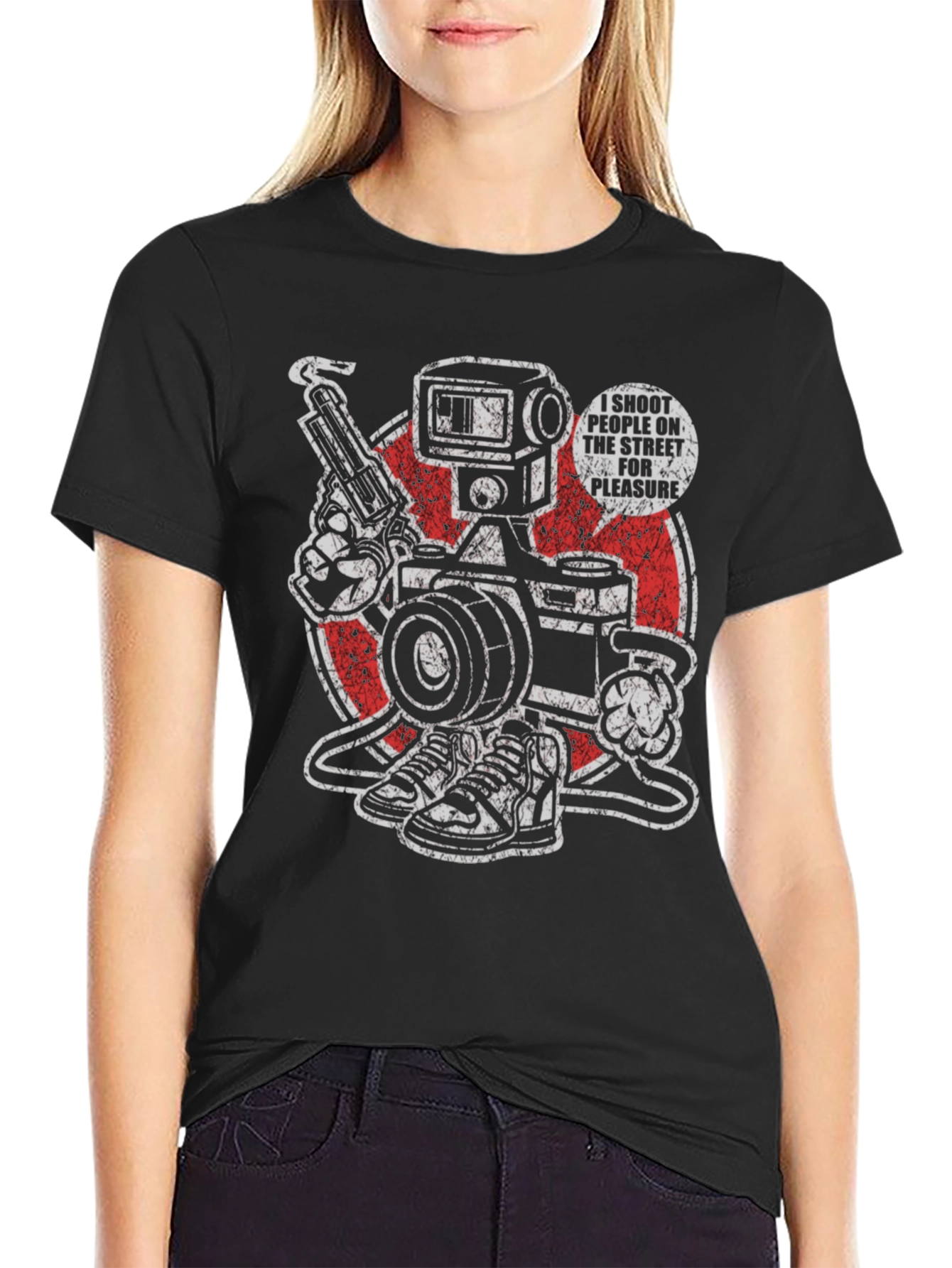 Edgy I Shoot People Graphic Tee