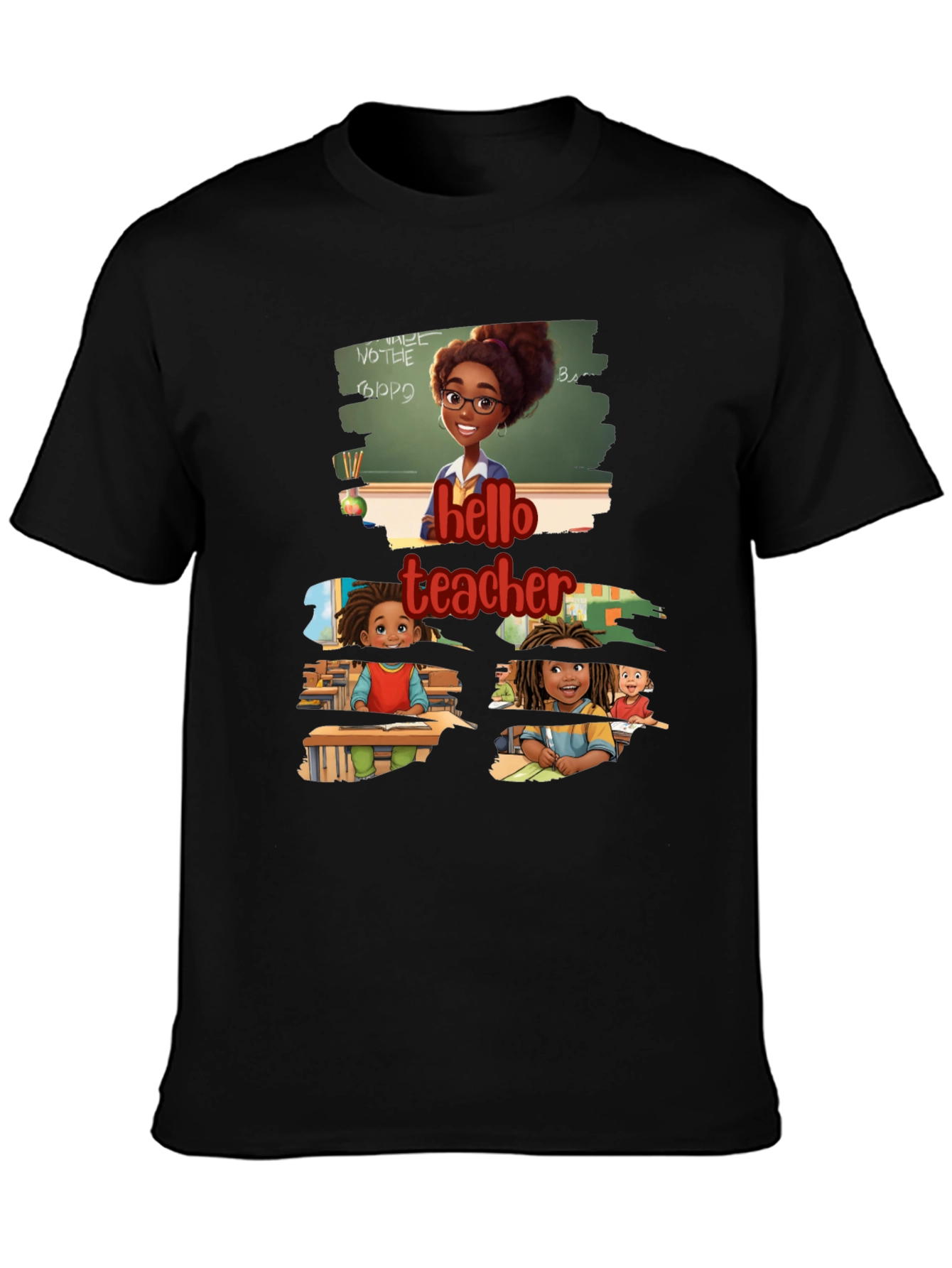 Hello Teacher Black T-Shirt