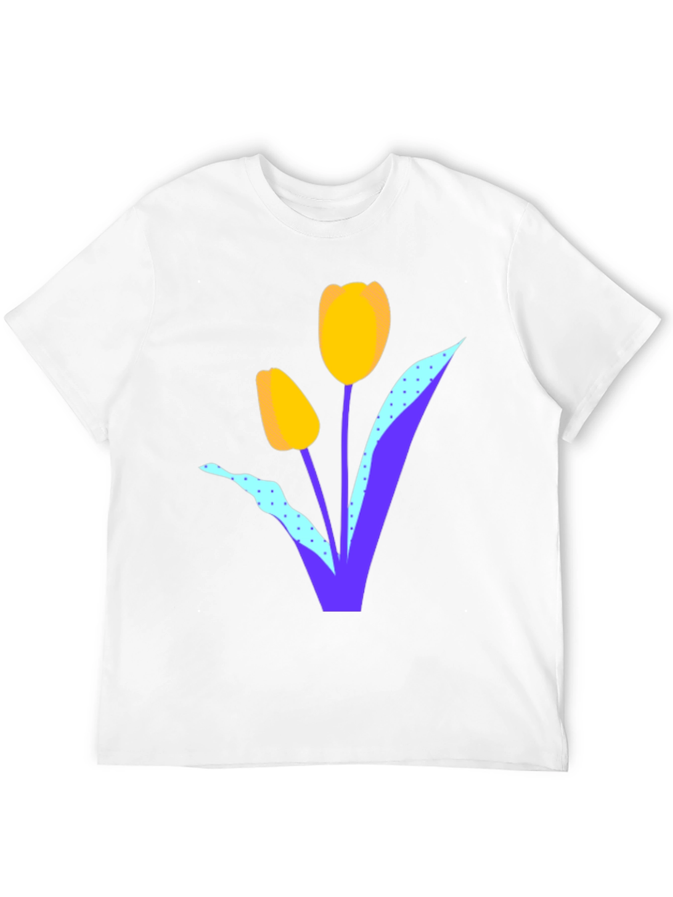 Mens Black Tulip Graphic T-Shirt