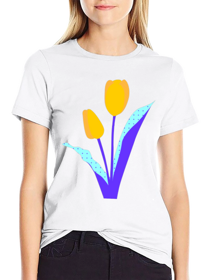 Mens Black Tulip Graphic T-Shirt