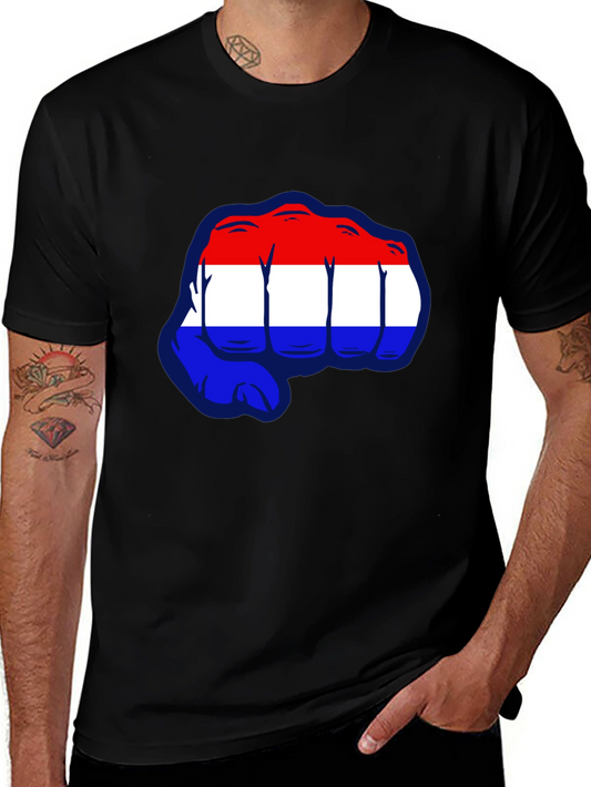 Netherlands Flag Fist Graphic T-Shirt