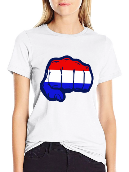 Netherlands Flag Fist Graphic T-Shirt