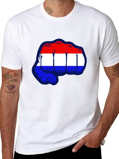 Netherlands Flag Fist Graphic T-Shirt