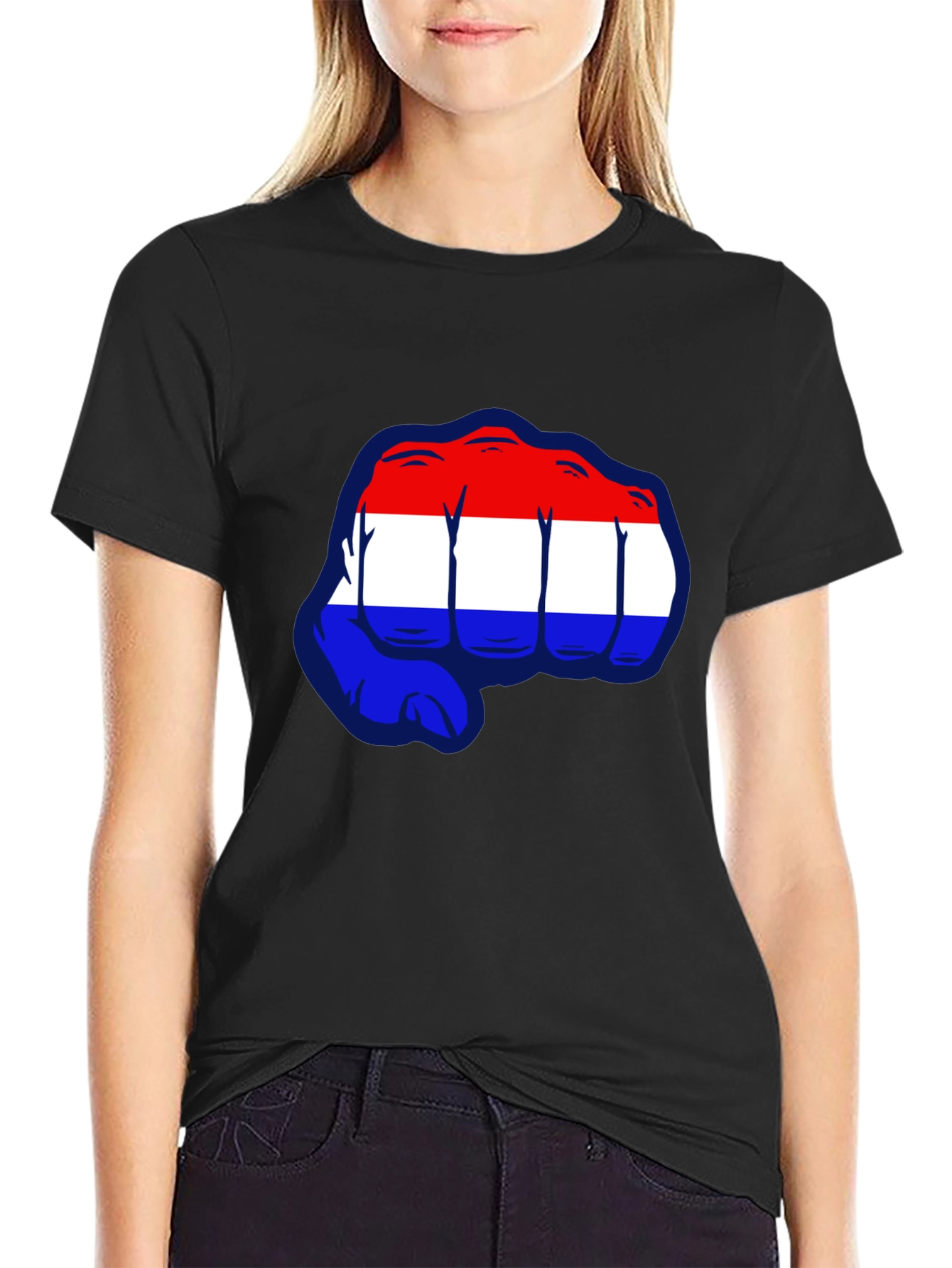Netherlands Flag Fist Graphic T-Shirt