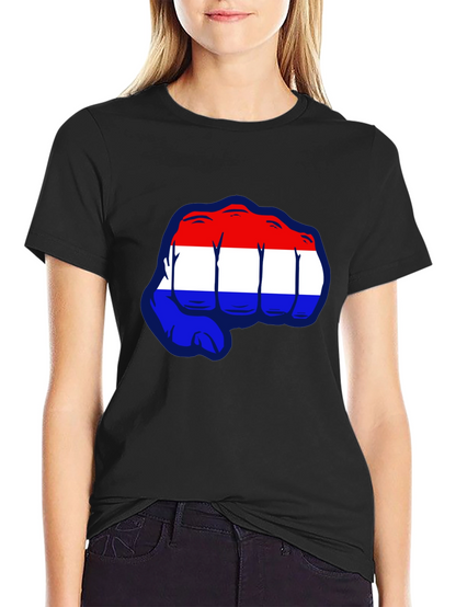 Netherlands Flag Fist Graphic T-Shirt