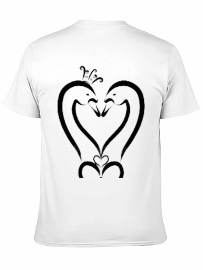 Swans Heart Graphic T-Shirt - Black