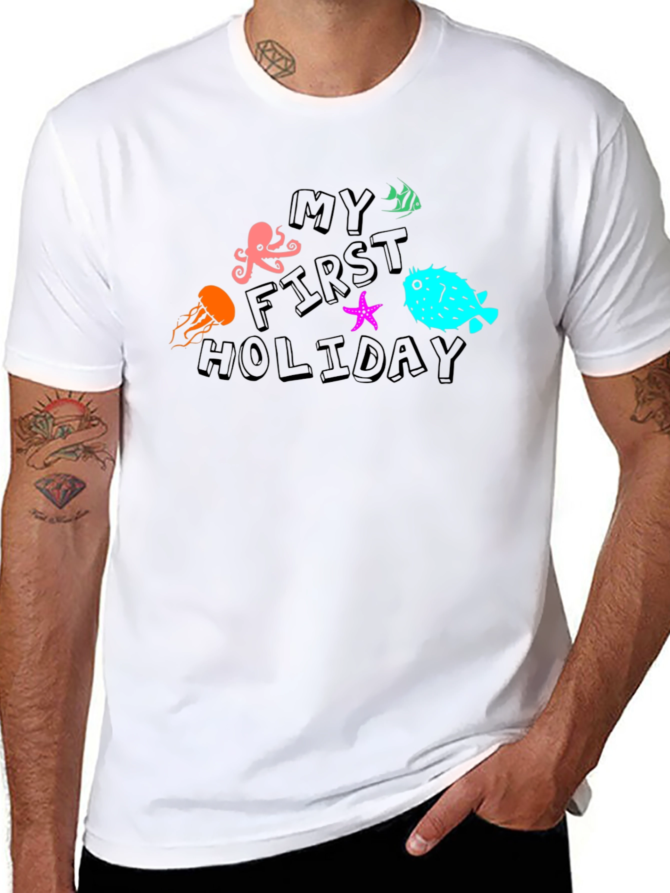 My First Holiday Ocean Life Black T-Shirt