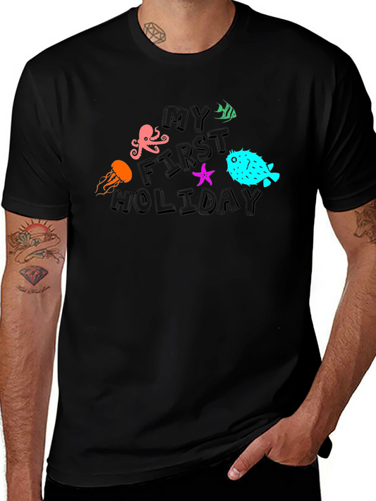 My First Holiday Ocean Life Black T-Shirt