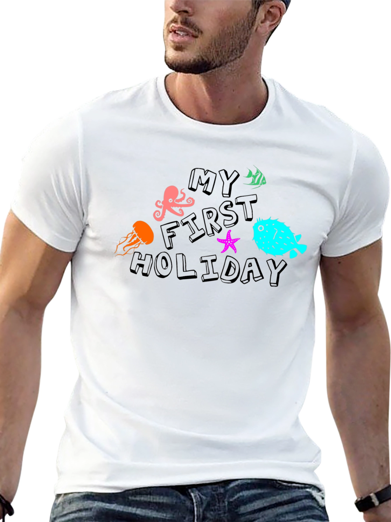 My First Holiday Ocean Life Black T-Shirt