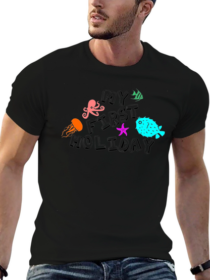 My First Holiday Ocean Life Black T-Shirt