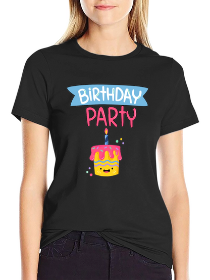 Birthday Party Cake Graphic T-Shirt