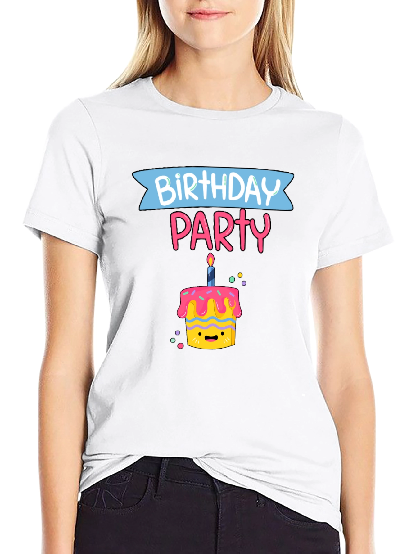 Birthday Party Cake Graphic T-Shirt