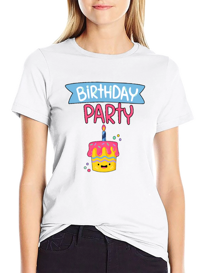 Birthday Party Cake Graphic T-Shirt
