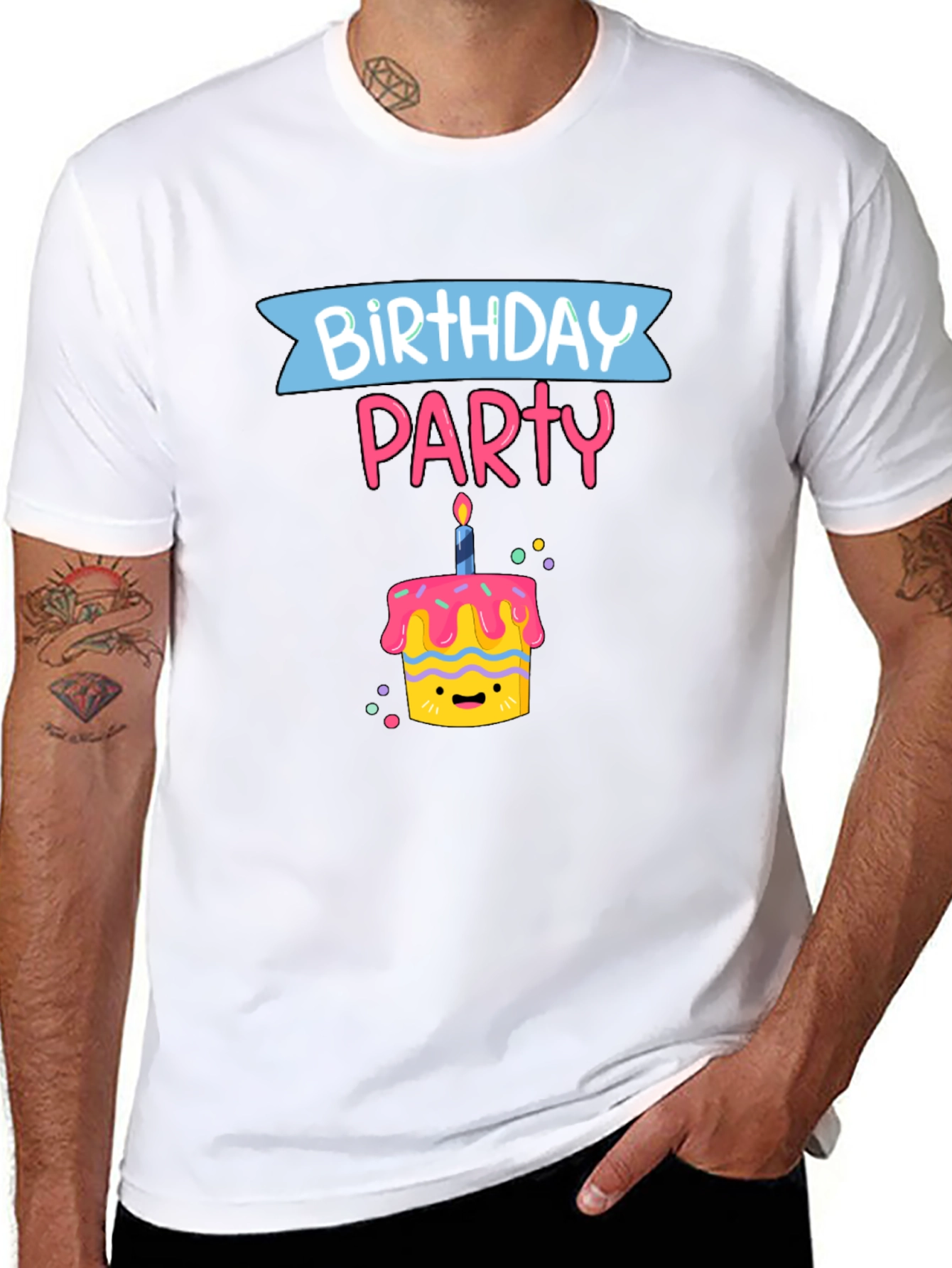 Birthday Party Cake Graphic T-Shirt